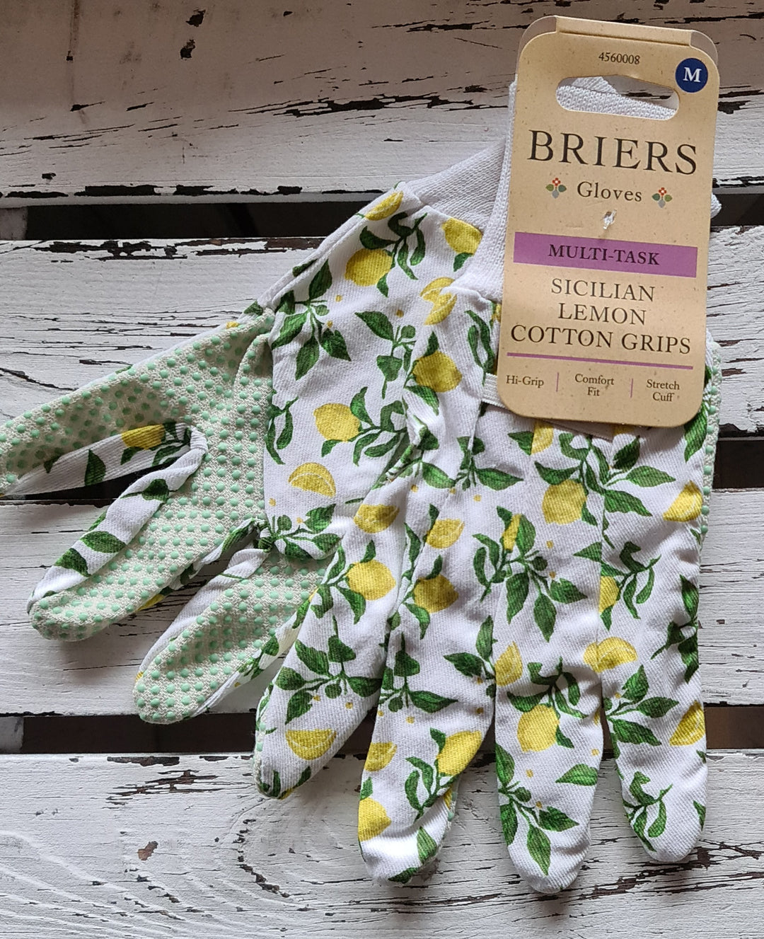 Briers Garten-Damenhandschuhe Grösse M  "Sicilian  Lemon" , weiß - British Moments / Fernweh-Kaufhaus