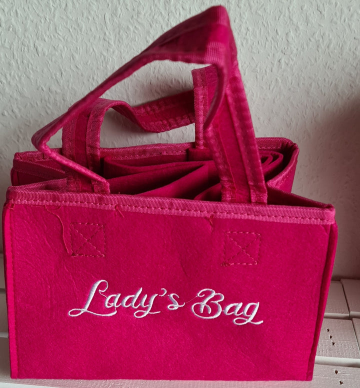 Lady's Bag, Flaschentasche Filz, pink - British Moments / Fernweh-Kaufhaus