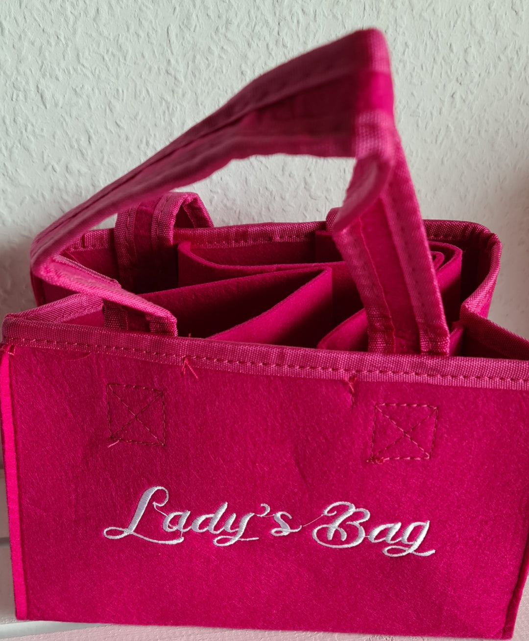 Lady's Bag, Flaschentasche Filz, pink - British Moments / Fernweh-Kaufhaus