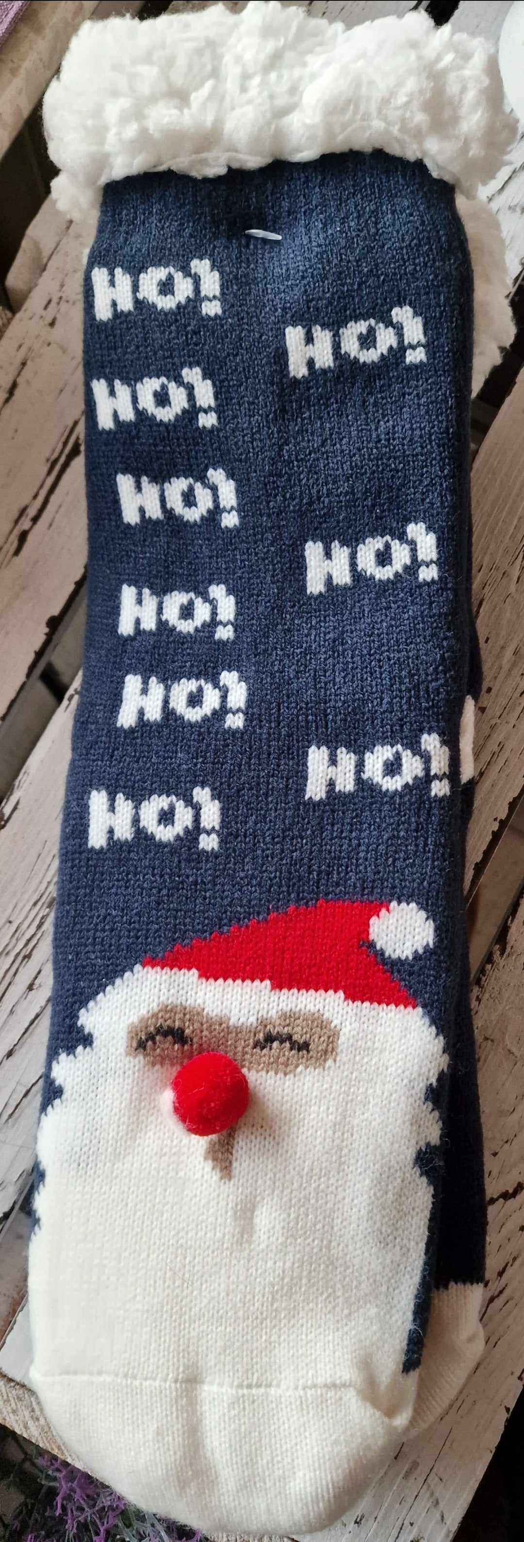 Flauschsocken für warme Füße zuhause " Ho Ho Ho ", ONE SIZE - British Moments / Fernweh-Kaufhaus