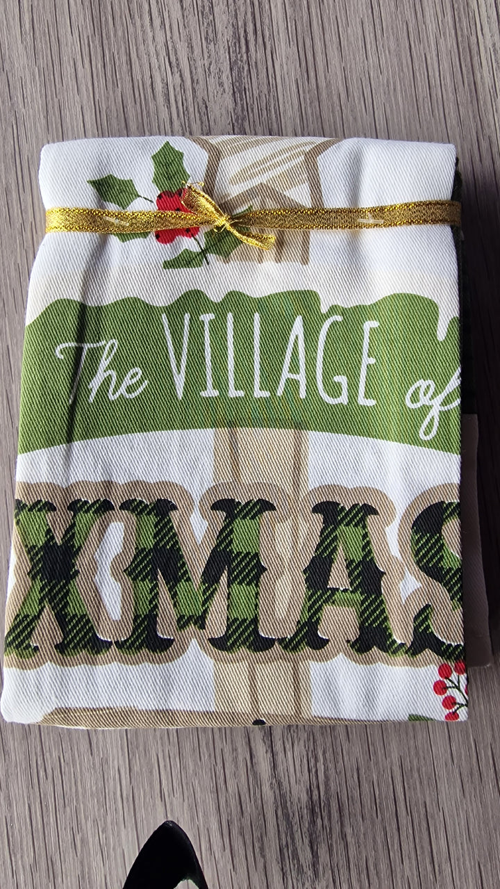 Geschirrtuch , 2er Set mit Weihnachtsmotiven "The Village of Christmas" - British Moments / Fernweh-Kaufhaus