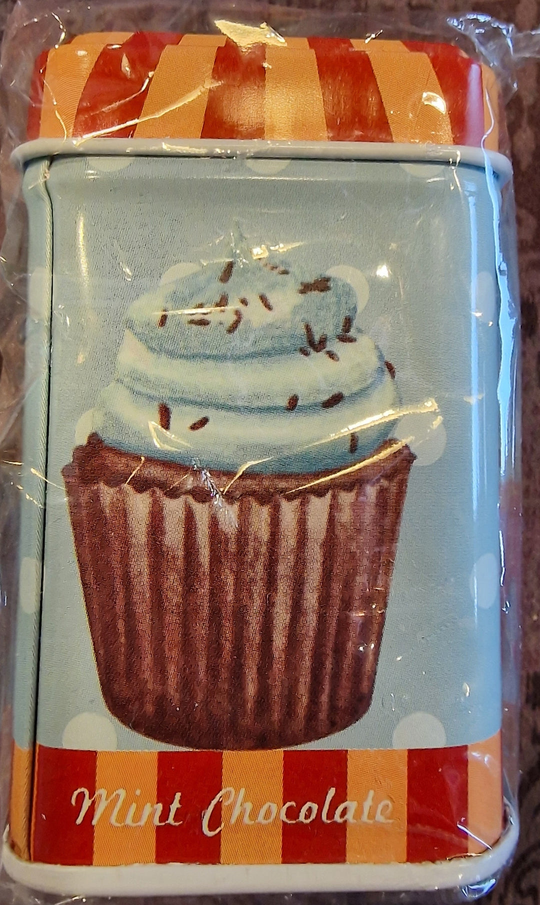 Hübsche Mini-Blechdose mit Deckel "Cupcake Mint chocolate "