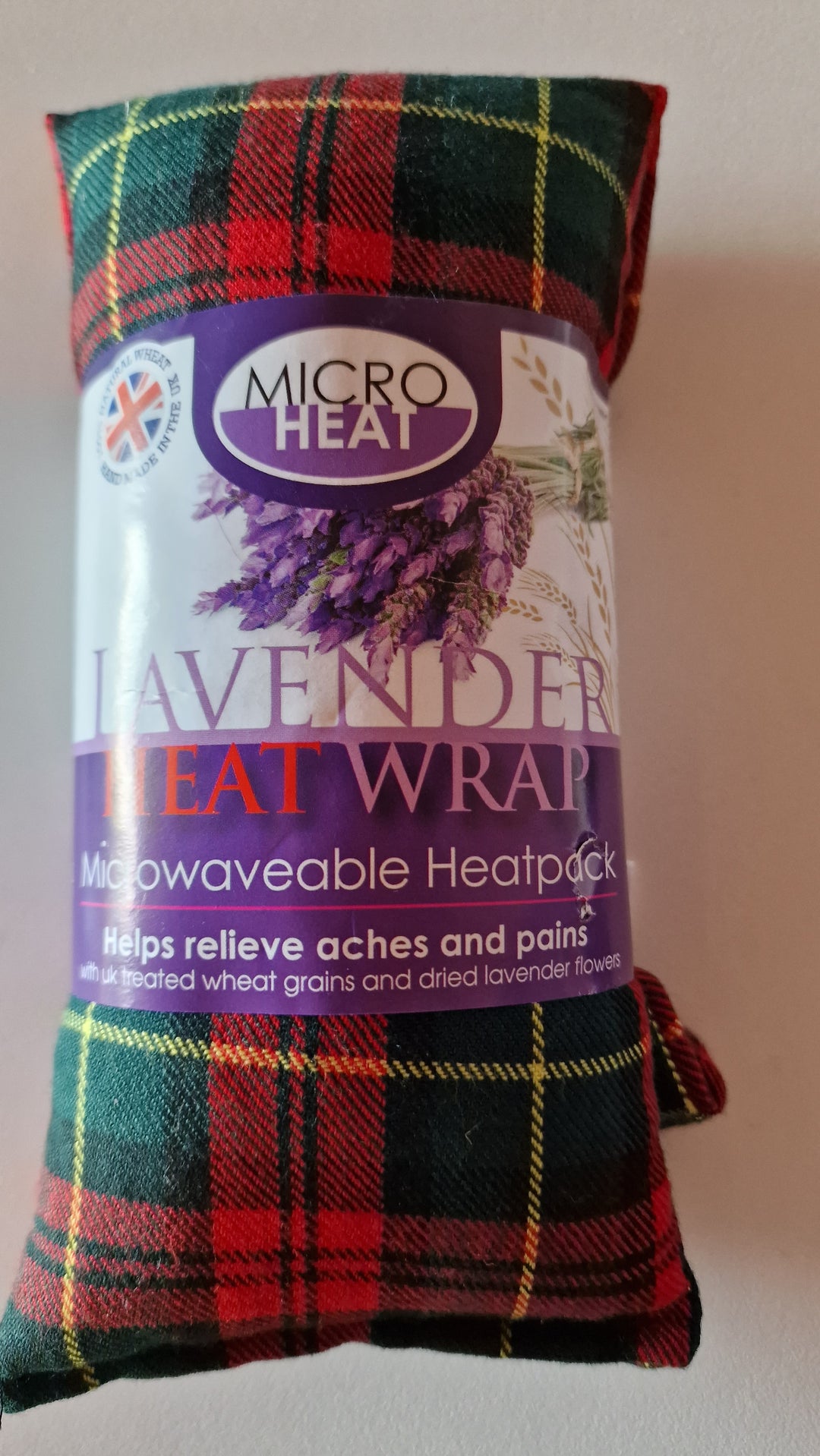 Wärmepack für die Mikrowelle. (Füllung Weizen und Lavendel), Tartan-Muster rot-grün Medium 1 von 1