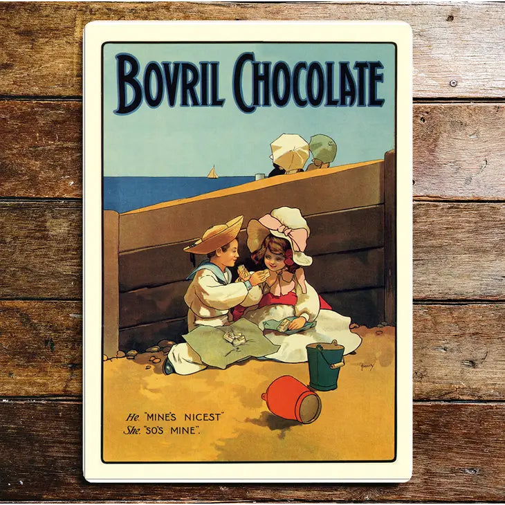 Vintage Werbeschild, Aluminium "Bovril Chocolate"