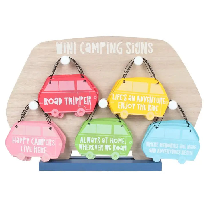 Mini /MDF Holzschild  Campervan-Serie "Happy Campers live here" - British Moments / Fernweh-Kaufhaus