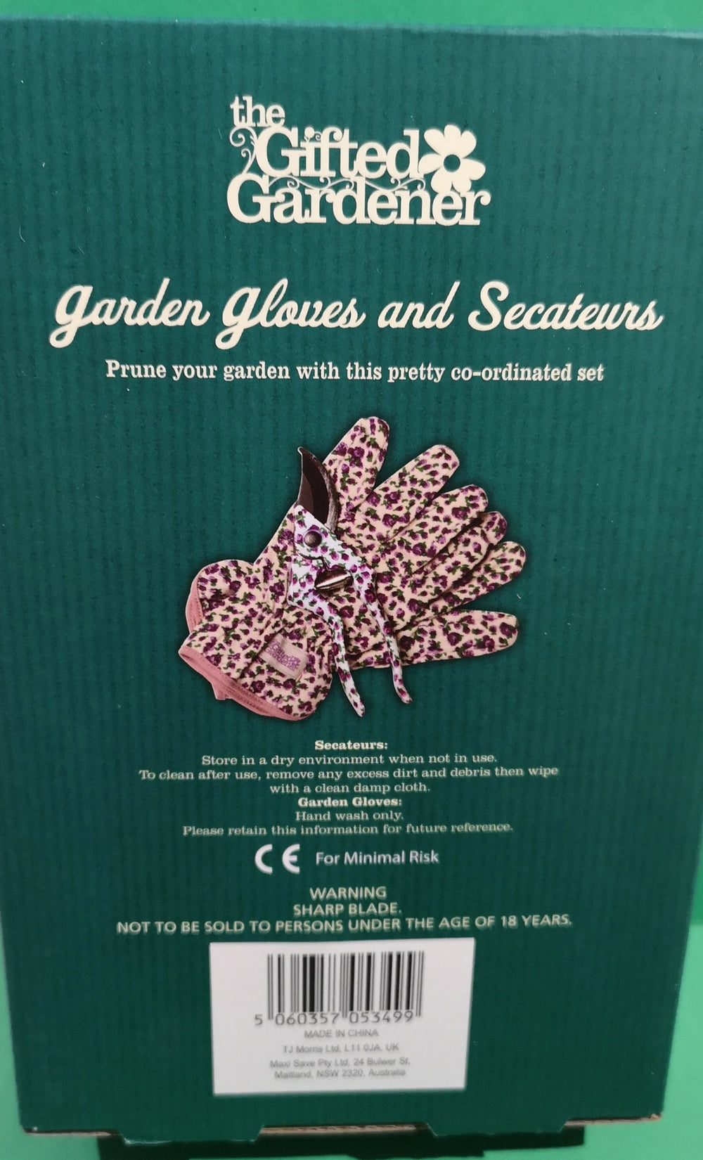 Garten Set "The Gifted Gardener" Gartenschere und Damen Gartenhandschuhe - British Moments