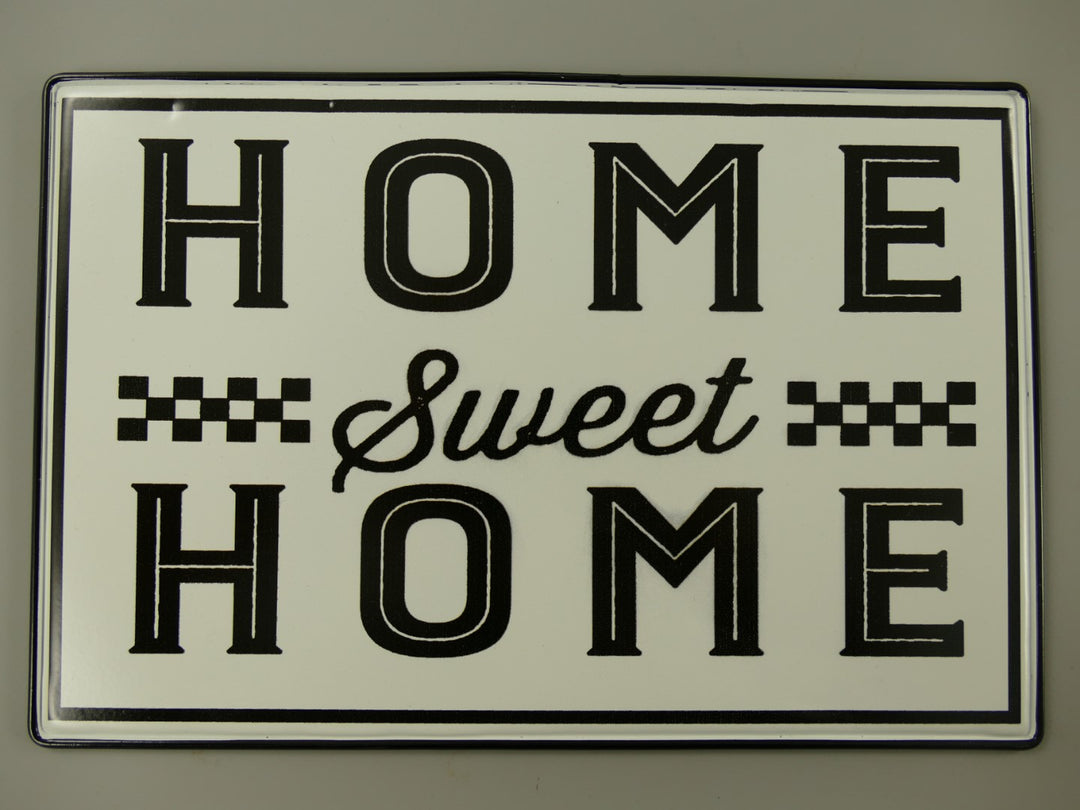 Wandschild , gestanzt 30 cm  x 20 cm  "Home sweet home" - British Moments