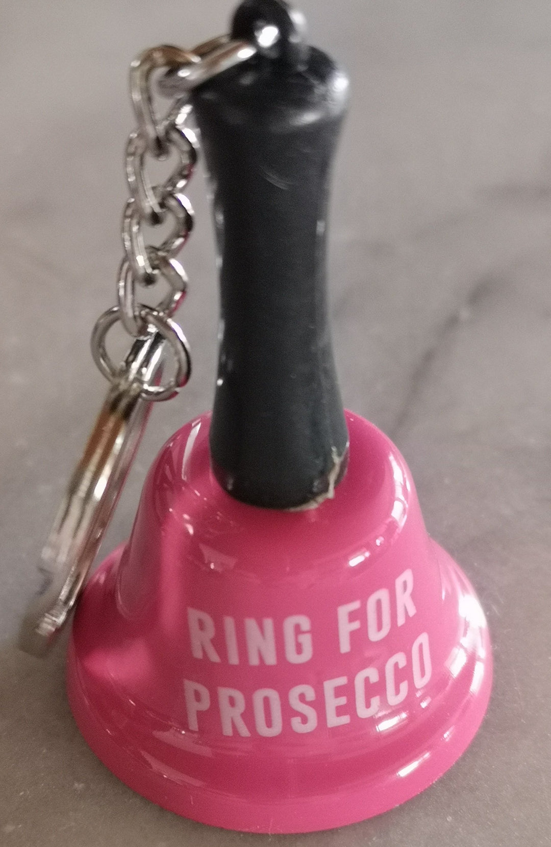 Schlüsselanhänger Mini Glocke "Ring for prosecco ", pink - British Moments