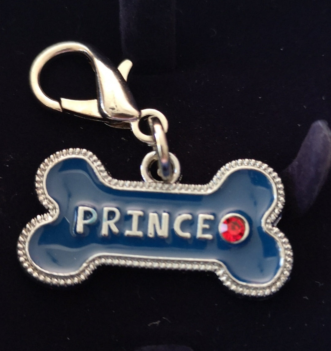 Hunde Halsband Charms von "Pooch Couture"  , Modeschmuck, Motiv "Knochen blau "Prince" - British Moments