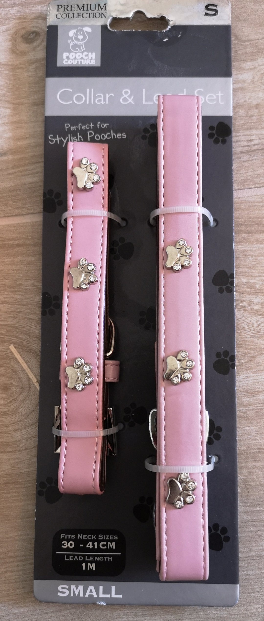 Hunde Halsband und Leine-Set , klein, Größe S, von "Pooch Couture", rosa - British Moments