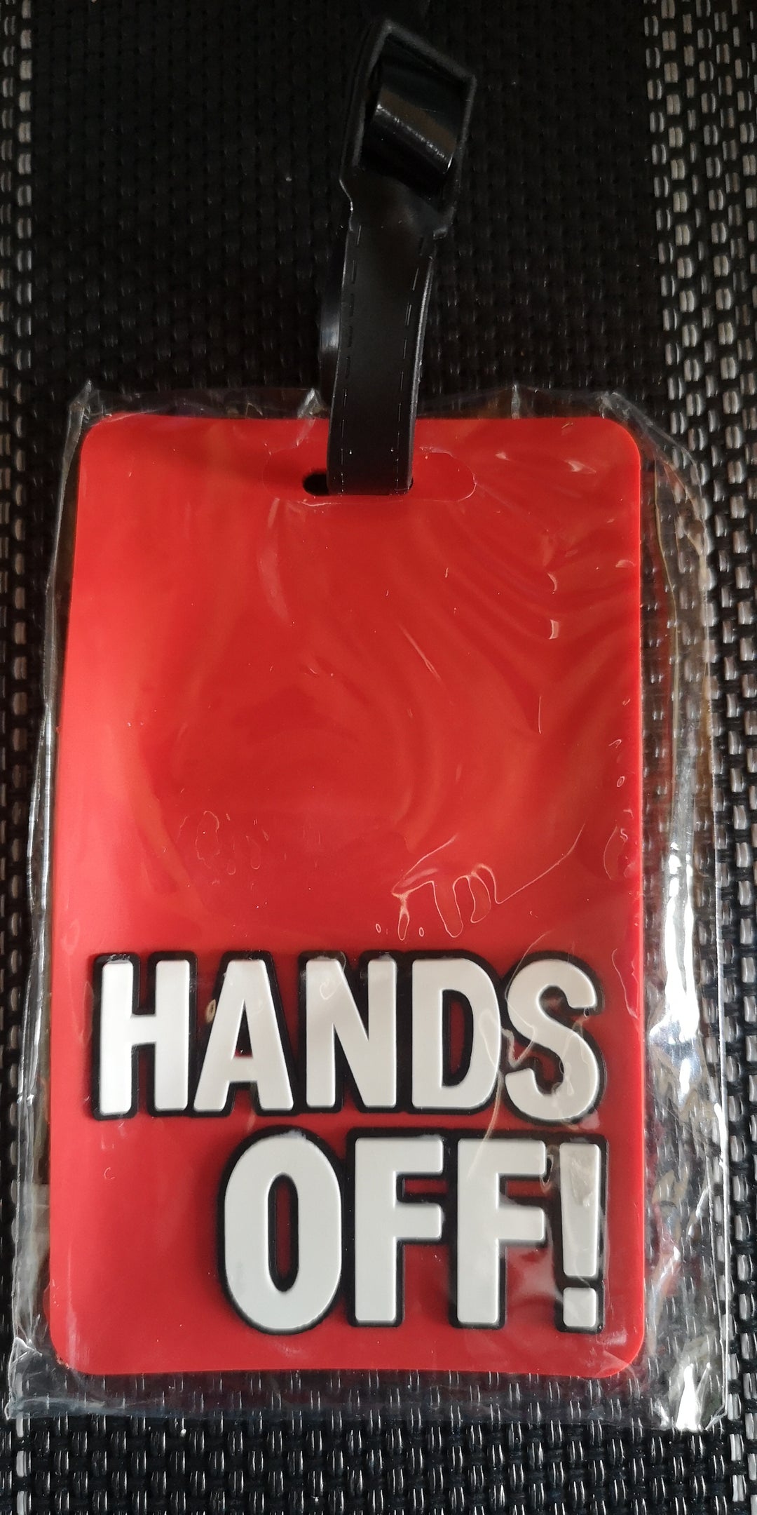 Gepäckanhänger PVC " Hands Off !", rot - British Moments