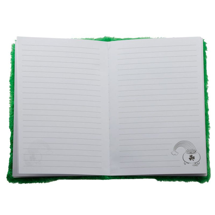 Notizbuch mit Plüscheinband " Irischer Glückskobold Leprechaun"