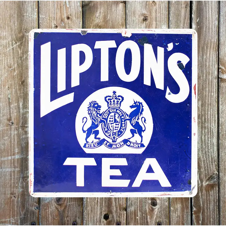 Vintage Werbeschild, Aluminium "Lipton Tea"  