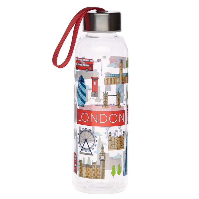 Wasserflasche, Kunststoff mit London Motiven, 500 ml - British Moments