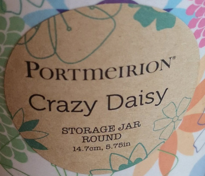 Portmeirion "Crazy Daisy "  Vorratsdose rund  14,7 cm hoch, Bambus - British Moments
