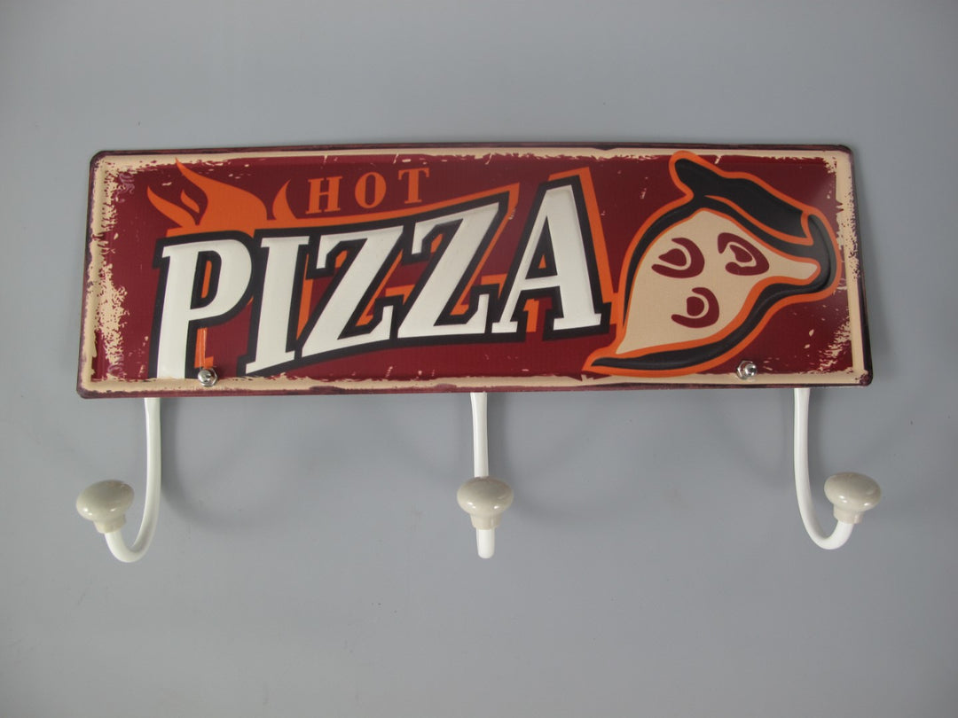 Wandhaken, Blech,  " Hot Pizza" Länge ca 37 cm - British Moments