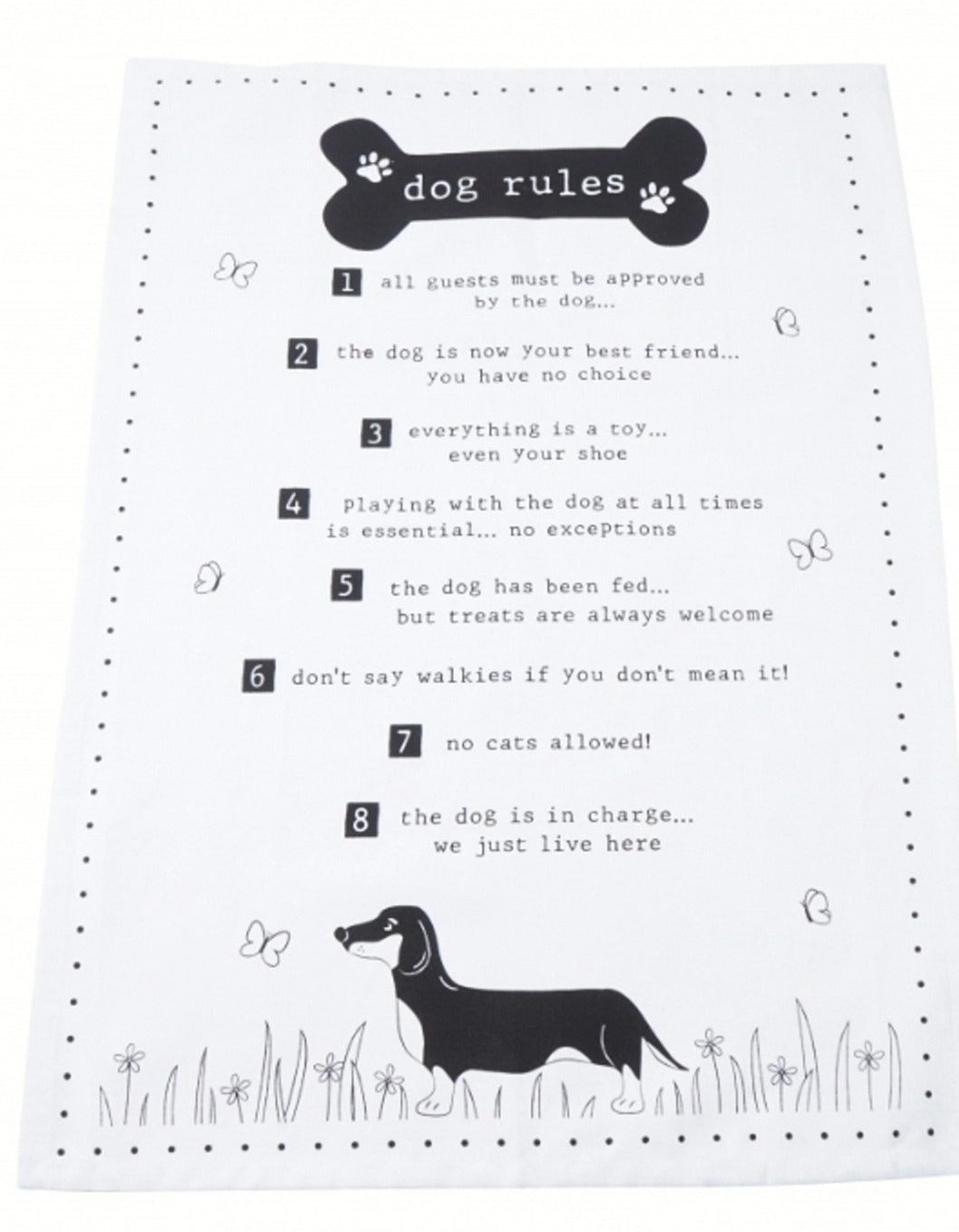 Geschirrtuch Woofs&Whiskers- "Dog Rules " - British Moments
