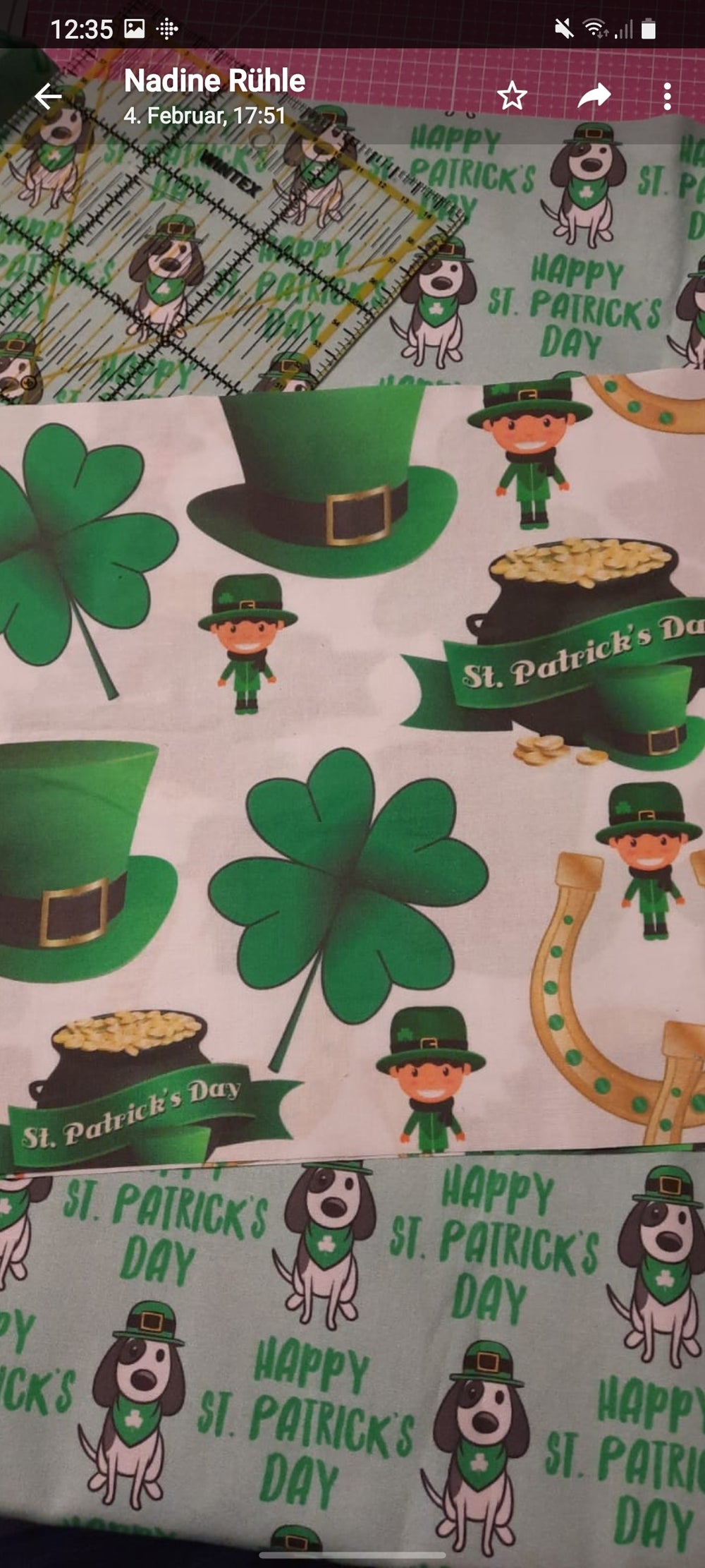 Reisekissen Motiv "Irland / St. Patrick's Day Kobold" Größe 35cm  x 22 cm, Handarbeit - British Moments