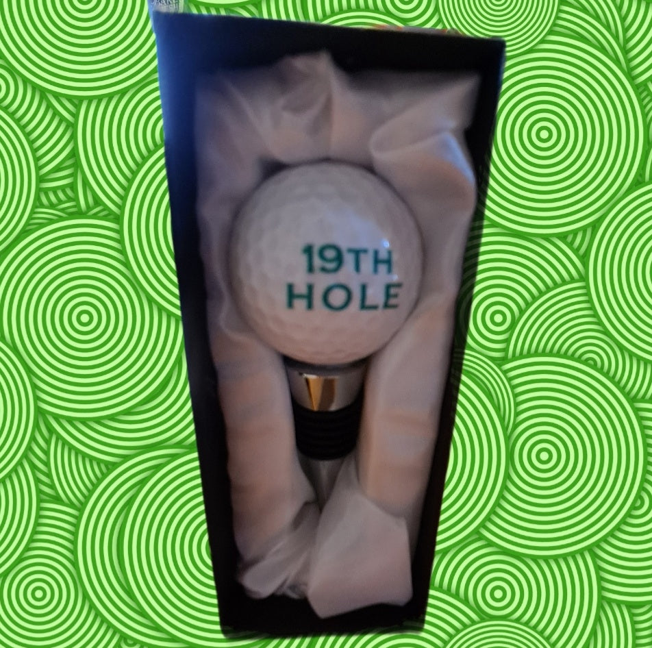 Flaschenverschluss "Golfball"  für Champagner, Wein- und Sektflaschen, Höhe 11 cm, Muranoglas-Art, Handarbeit - British Moments