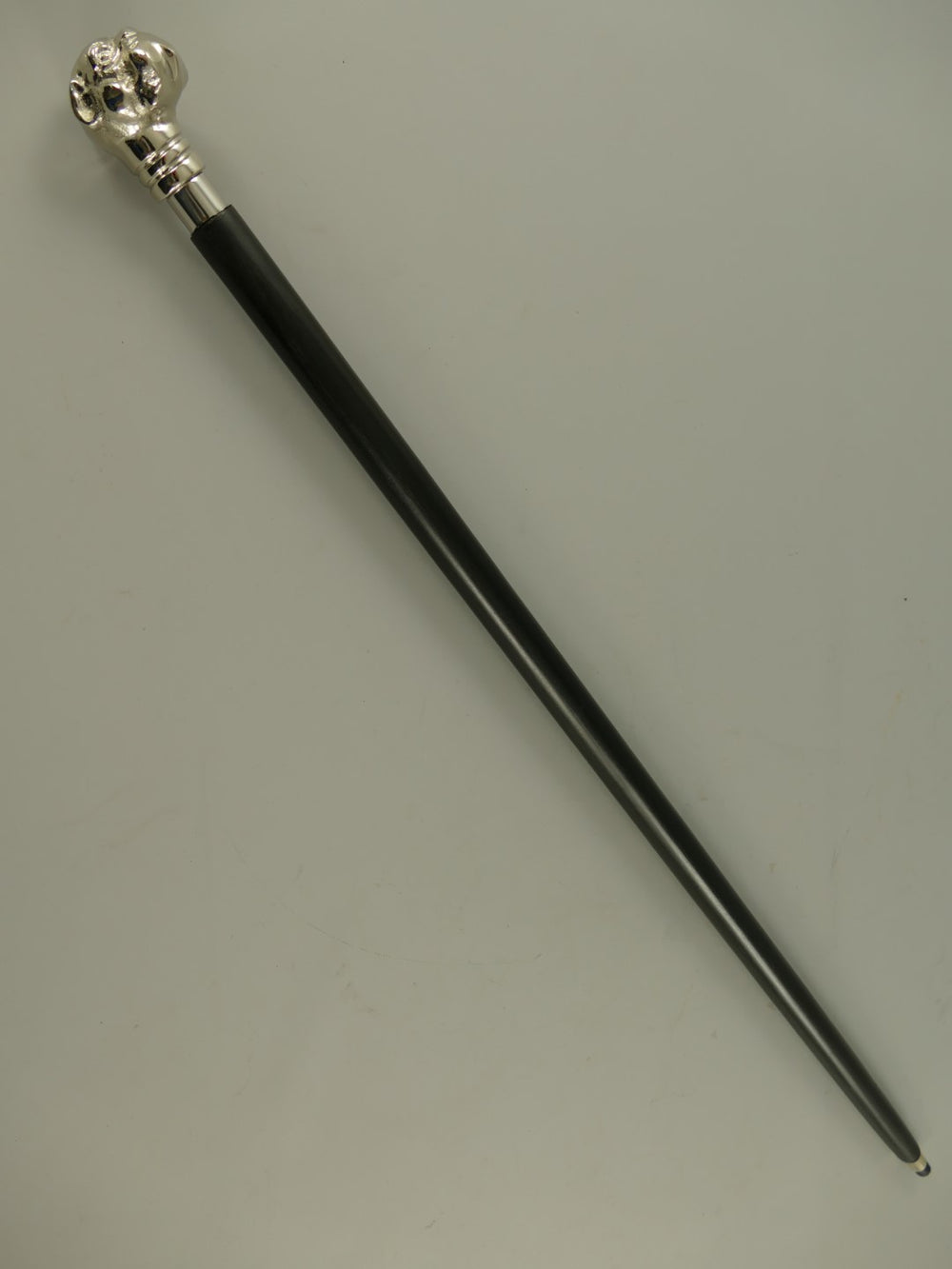 Spazierstock, Hund, Holz/Vernickelter Kopf, Länge ca. 94 cm - British Moments / Fernweh-Kaufhaus