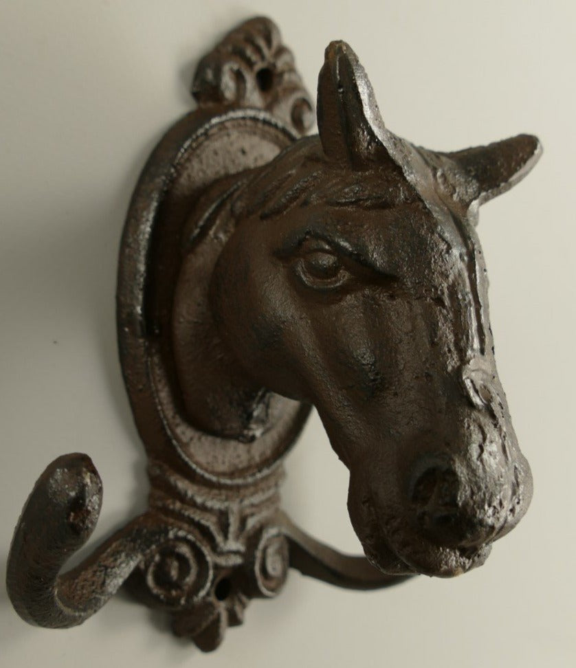 Wandhaken Pferd, Eisen rustikal , braun  ca. 15cm - British Moments