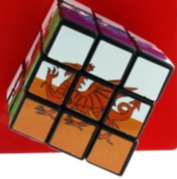 Schlüsselanhänger  Zauberwürfel Puzzle  "Welsh Dragon" - British Moments