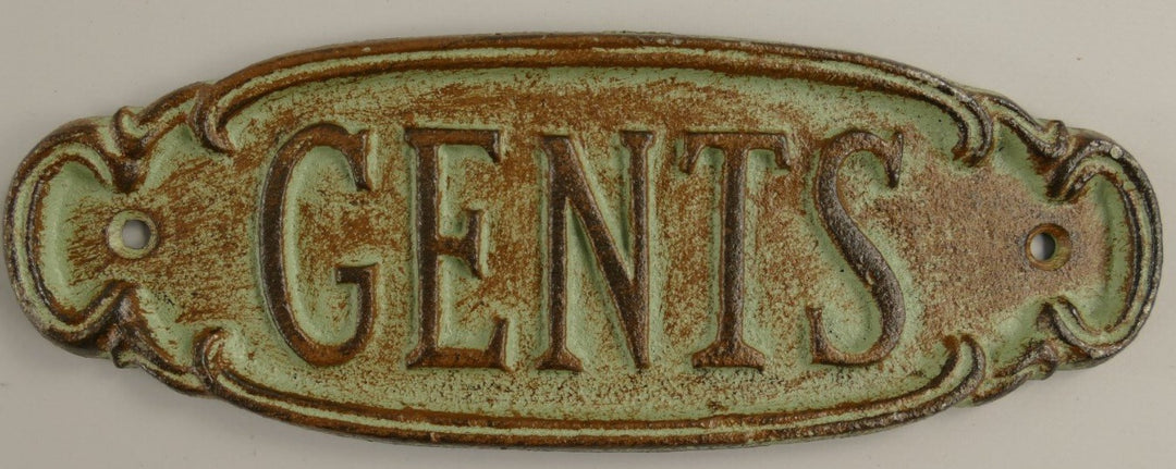 Wandschild , ca. 20cm  x 8 cm Eisen mit Beschriftung  ,   "Gents" - British Moments