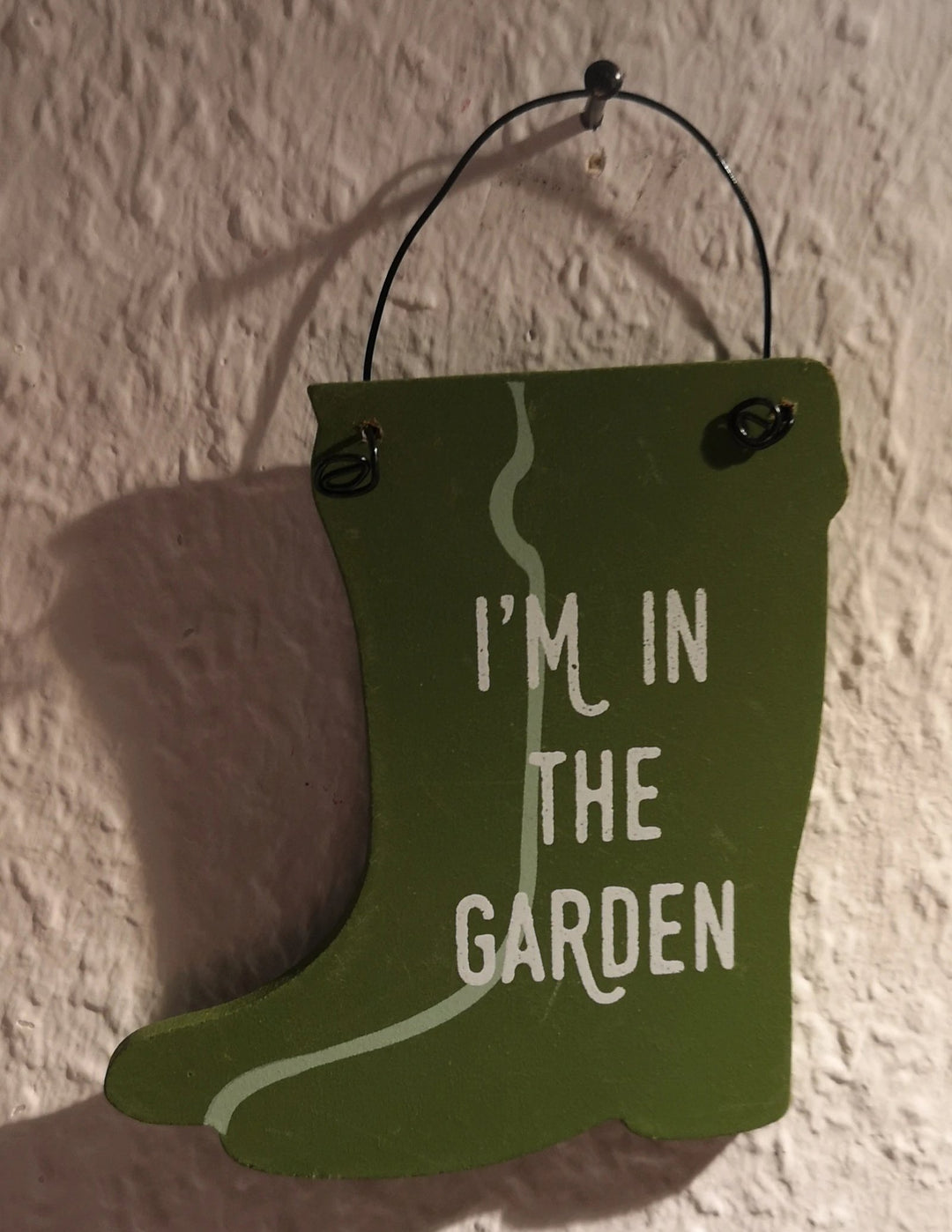 Mini Holzschild Gummistiefel  : "I'm in the Garden " - British Moments