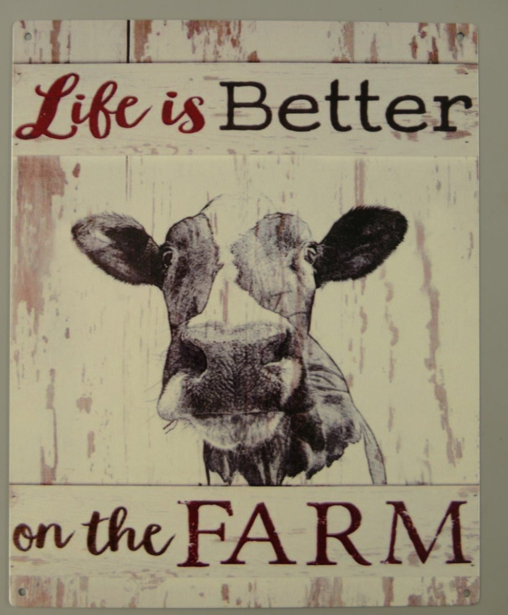Wandschild , Blech ca 25 cm  x 20 cm  "Life is better on the Farm" - British Moments
