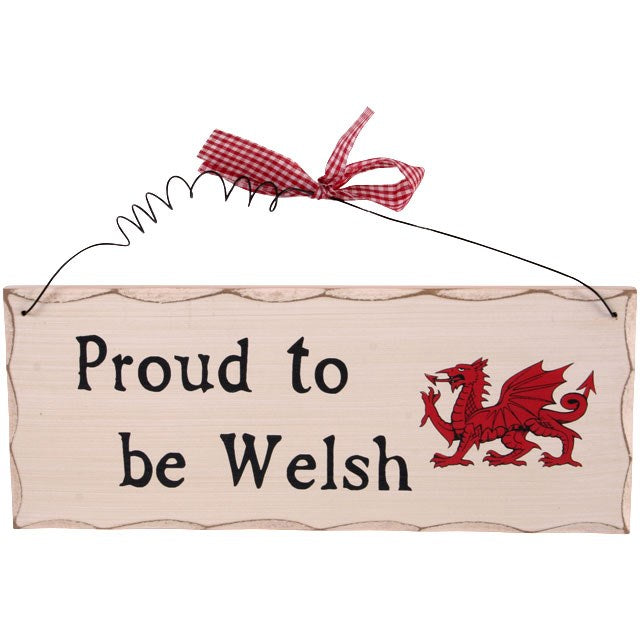 Holz - Schild im Shabby-Chic-Stil Mit Beschriftung: "Proud to be Welsh" - British Moments